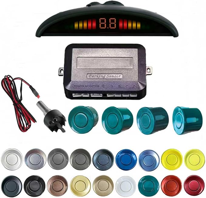 Parking Sensor Kit Backup Sensor Kit Reverse Sensor for Car 18 Color Options for Probes Adjustable Alarm Volume Professional 