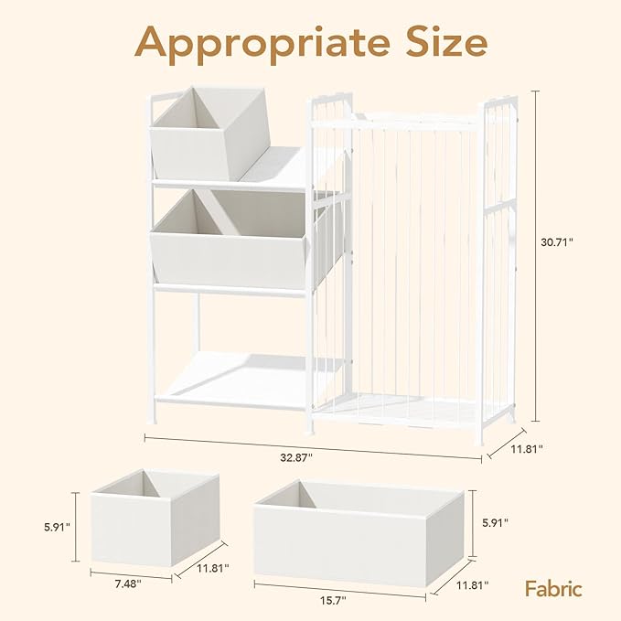 BBLIKE Kids Storage Organizer with 4 Removable Bins, Kids Storage Toy Shelf Organizer for Stuffed Animal Holder for Bedroom P