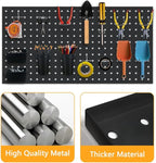 3pcs Heavy Duty Metal Pegboard Panels, Garage Wall Mounted Tool Organizer Peg Board for Garage, Workshop Storage and Workbenc