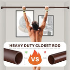 Closet Rod - Closet Rods for Hanging Clothes, 17 to 68 inch Adjustable Closet Hanging Rod, Heavy Duty Clothes Rod Clothing Ba