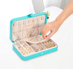 LANDICI Small Jewelry Box for Women Girls, PU Leather Travel Jewelry Organizer Case, Portable Jewellery Storage Holder Displa