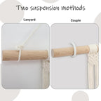 ZYP 7 Hats Style Macrame Hat Hanger Hat Rack for Wall,Women Decor Hat Holder,Bobo Hanging Hat Organizer Storage,Hats Display 