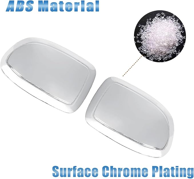 AUCERAMIC Chrome Mirror Cover Caps Fit 1999-2007 for Chevy Silverado Suburban Tahoe Avalanche 1999-2006 for GMC Sierra Yukon 2002-2006 for Cadillac Escalade (Stick-on Overlay)