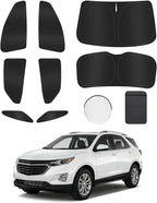 8PCS Window Shades for Chevy Equinox 2018-2026 Accessories – Full Coverage Sun Shade for Side Windows, Rear Triangular & Windshield – UV Protection & Privacy for Camping, Napping, Relaxing