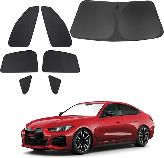 TINGLU Window Shades for BMW i4 M50 2022-2025 Accessories Car Side Full Windows Rear Triangular Windshield Sun Shade Sun UV Rays & Privacy Protection for Camping 7PCS