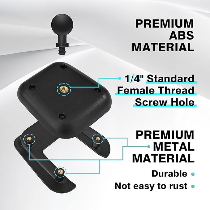 BestEvMod Seat Back Second Row Anchor 1/4 Screw Mount Phone Holder Tablet Compatible with 2022-2025 2026 Rivian R1T&R1S Backseat fits All Phones&Android 360° Adjustable (17mm Ball Joint Only)