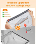 Vacuum Seal Bags for Clothing Travel with Rechargeable Cordless Pump, 12 Pack Compression Space Saver Bags for Packing, Lugga