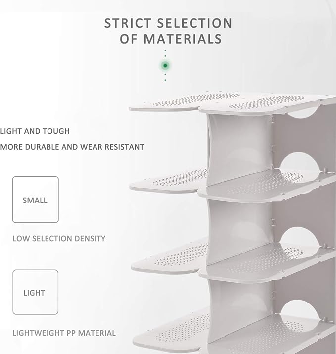 6-Tier Narrow Shoe Rack for Small Entryways, Space-Saving Adjustable Stackable Shelves, Free Standing Shoe Organizer for Clos