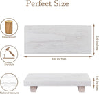 zoocatia Small Wood Tray Pedestal Stand Farmhouse Bathroom Decor Decorative Wooden Riser Kitchen Soap Dish Holder for Vanity,