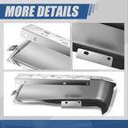 Auto Dynasty Rear Bumper End Caps Cover Compatible with 2015-2020 Ford F-150, Driver Left Side, Non Parking Sensor Holes, Polished Chrome