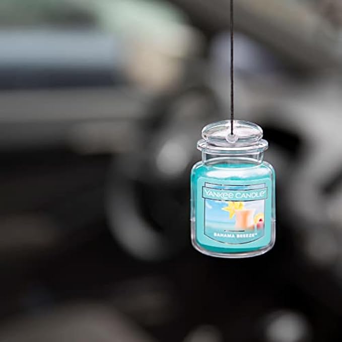 Yankee Candle Car Jar Ultimate 3-Pack, Bahama Breeze, Black Coconut, Turquoise Sky, Hanging Air Freshener, Neutralizes Odors,