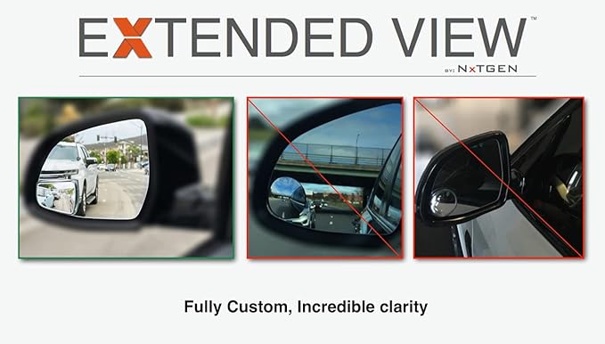 Blind Spot Mirrors- Compatible with BMW X4 Extended View, X4 Series - 2 Piece Set (Left & Right)