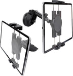 xik Universal Car Tablet Mount Holder - 2-in-1 [CD Slot + Suction Cup] Mount for Windshield, Dashboard, CD Player - Secure Stand for iPad & All Tablets 4.7" to 12.9"