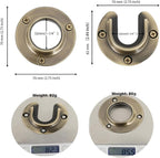 1 Pair Heavy Duty Antique Brass Zinc Closet Pole Sockets Rod End Support Flange Rod Holder Set Wall Mount Pipe Bracket with S