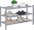 RONGJlA 2 Tier Bamboo Shoe Rack for Closet Free Standing Wood Shoe Shelf Storage Organizer for Entryway Small Space Stackable
