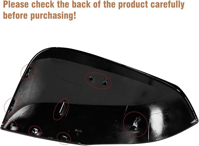 Moonlinks Compatible with Toyota RAV4 2019 2020 2021 2022 2023 2024 Right Side Mirror Cover Replacement, Glossy Black Right Passenger Side Door Rearview Mirror CapTrim for RAV4 RH