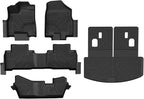 LASFIT Floor Mats&Trunk Mat&Backrest Mats for Acura Mdx 2014-2020 (Fit 7 Seater,Not fit Hybrid), Cargo Mat All Weather TPE Mats Custom Fit Floor Liner for Mdx 1st&2nd&3rd Row Car Mats & Cargo Liner