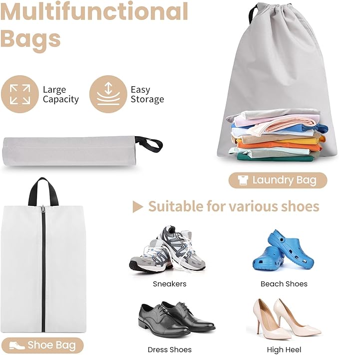Compression Packing Cubes for Travel, Lightweight Vacation Travel Essentials, Travel Accessories for Suitcase Organizer Bags 