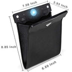 Smart LED Car Trash Can Waterproof Garbage Bag Passenger Side Artificial Leather Storage Pocket Leak Proof Reusable Traveling Portable Offices Toilet Garbage Cans Back Seat Hanging (Beige-1pack)