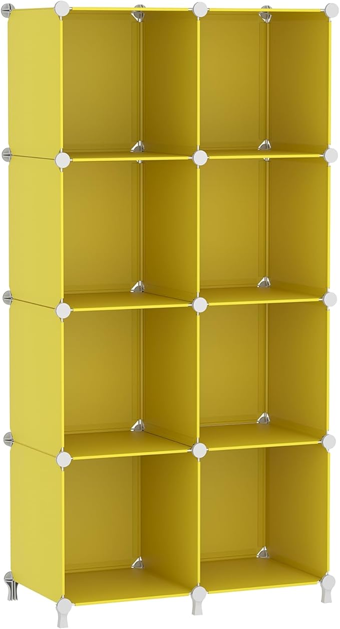 AWTATOS Cube Storage Organizer, 8 Cube Closet Organizers and Storage, DIY Stackable Bookshelf Plastic Clothes Organizer Shelv