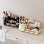 Booklov Roating Makeup Caddy Organizer for Vanity, Large Capacity Cosmetic Display Case, Clear Acrylic Countertop Beauty Stor