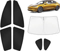 KUST Car Window Shades for Tesla Model 3 2018-2025 2026 Windshield Sun Shade Side Window Cover UV Block Privacy Protection Accessories for Camping Blackout Rear Back Full Set 7PCS