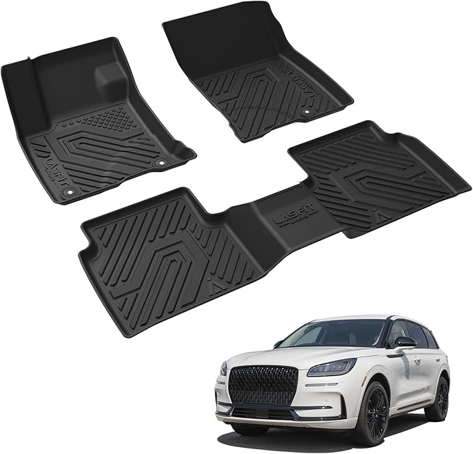 LASFIT Floor Mats for Lincoln Corsair 2020-2025 2026 (Fit Gasoline Not fit PHEV) All Weather Floor Liner for Lincoln Corsair TPE Custom Fit Car Mats Front & Rear 2 Row Mats,Black