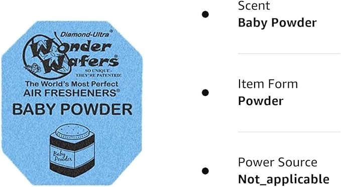 Wonder Wafers Air Fresheners 25ct. Individually Wrapped, Baby Powder Fragrance