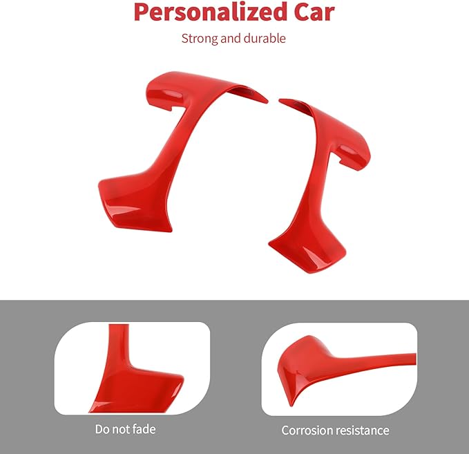Linskip Steering Wheel Trim Covers Compatible with Avalanche/Suburban/Tahoe/Traverse/Silverado 1500 2500HD 3500HD & Yukon/Sierra & Cadillac Escalade 2007-2013 Red Interior Accessories