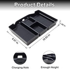 PIMCAR Compatible with 2019-2024 2025 2026 Dodge RAM 1500 2500 3500 Center Console Organizer ABS Plastic Material Interior Accessories Armrest Box Insert Tray (Black Trim)