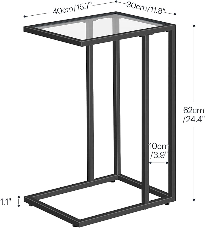 HOOBRO Floating Shelves and C Shaped End Table, 15 Inch Wall Shelf Set of 2, Wall Mounted Storage Shelves 2-Tier, Side Table 