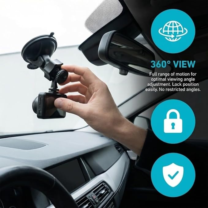 4 Pack Universal Car Dash Cam Mount - Vacuum Suction Cup Holder with 4 Interchangeable Heads for GPS Navigation and Dashboard Recorder(Screw Heads)