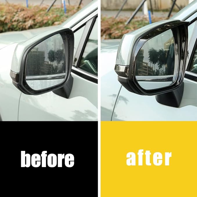 ERIDANUS Auto Accessories Fit for RAV4 2024 2023 2022 2021 2020 2019 Side Rearview Mirror Rain Eyebrow Cover Trim (Glossy Black) ABS 2 PCS