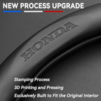 Customized Steering Wheel Cover Compatible with Honda, Premium Nappa Leather&Bright Carbon Fiber Texture Steering Wheel Cover, with Coasters and 3-in-1 USB Fast Charging Cable (Black)