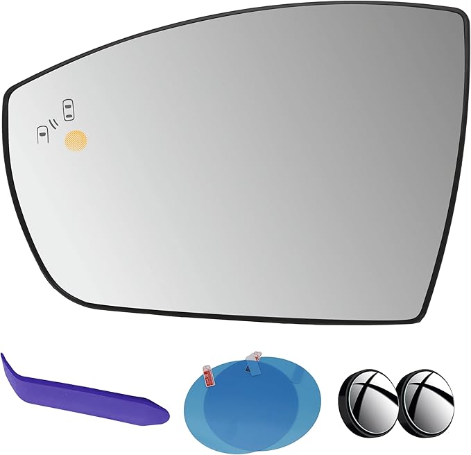 EAP Driver Side Mirror Glass Compatible with Ford C-Max 2013-2018, Escape 2013-2016, Focus 2012-2018, EcoSport 2018-2022, Heated with Blind Spot CJ5Z17K707H F1EZ17K707B GN1Z17K707C GN1Z17K707F