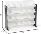 Humble Crew Supersized Toy Storage Organizer with 16 Removable Bins, Black/White – Large Toy Storage for Toddlers Ideal for K