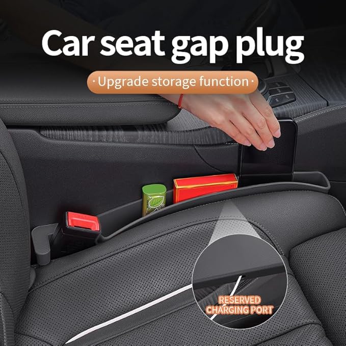 2Pcs Car Seat Gap Filler Organizer, Auto Side Seat Gap Storage Box for Your Cars, Trucks Universal Car Accessories Gap Filler Organizer to Fill the Gap Space Between the Console and Seats