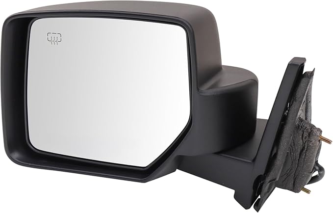 TRQ 2 Piece Driver and Passenger Side Mirror Assembly Set Electric Adjustment Heated No Memory Textured Compatible with 2007-