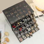 YUFONG Earring Storage Box Organizer, Acrylic Jewelry Storage Box Holder 5 Drawers Transparent Jewelry Display Stand with 120