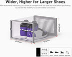 Kuject X-Large Shoe Storage Boxes Organizers Clear Plastic Stackable 12 Pack, Shoe Rack & Holder Substitute, Sneaker Containe