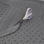 Motor Trend FlexTough™ Baseline Rubber Car Floor Mats with Trunk Mat Cargo Liner, Front & Rear Combo Set fits Most Car SUV Van Coupe Sedan, Heavy Duty All Weather Trim to Fit