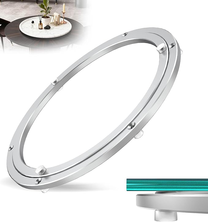 Heavy Duty Lazy Susan Turntable Bearing 12 Inch, 500lbs Capacity Rotating Swivel Plate for Round Table, Heavy Duty Swivel Bas