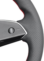 MEWANT Hand Stitched Matte Carbon PU Leather Steering Wheel Cover Wrap for Tesla Model 3 Highland 2023 2024 2025 Steering Wheel Accessories Real Leather