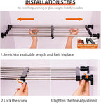 Hershii Expandable Closet Tension Shelf Rod Adjustable Metal Storage Rack Cabinet Organizer DIY Divider Separator Shelves for