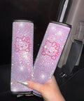 Fashion Car Ultra Bling Steering Wheel Cover with Sparkly Diamond Rhinestones, Gorgeous Accessory with Anti Slip Lining Extra Bling Especially Shiny Cat Exotic Universal (Seat Belts Purple)