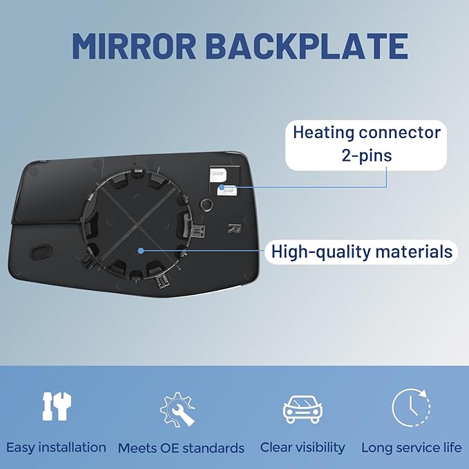 Passenger Right Side Mirror Glass with Blind Spot Mirror - Compatible with Chevy & GMC Vehicles - Silverado 1500 2019-2024, Sierra 1500 2019-2024, with Heated, w/o Auto Dimming, Replace# 84309709