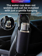 Motelor Deep Drawstring Car Cup Holder for 40oz Stanley Tumblers - 10-Inch Depth Secures Tallest Bottles, Rip-Stop & Machine Washable, Heavy-Duty Organizer for SUV/Truck