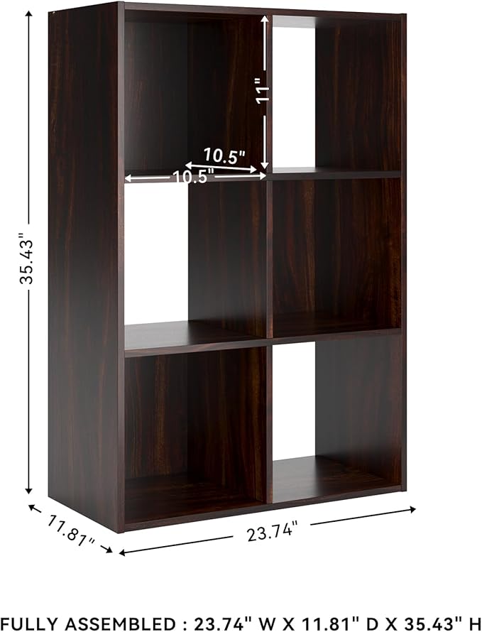 Signature Design by Ashley Glosmount 6 Cube Storage Organizer or Bookcase, Cherry & Light Brown