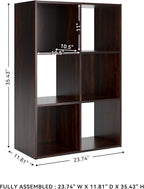 Signature Design by Ashley Glosmount 6 Cube Storage Organizer or Bookcase, Cherry & Light Brown