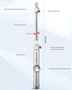 GODESON Tire Pressure Gauge with Hold Reading, 360° Swivel Dual Head Chuck with Pressure Gauge - 20-160 PSI,Big Window,12" Zinc Alloy & Steel Air Gauges for Semi Trucks, RVs, Trailers
